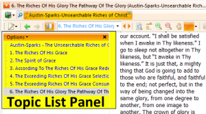 Bookview Topic List Panel