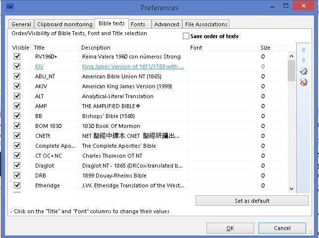 Bibleview Preferences