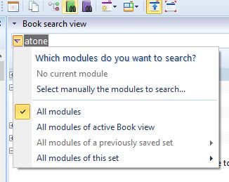 Book search choose what modules theWord