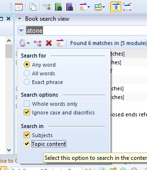 search topic contents theWord