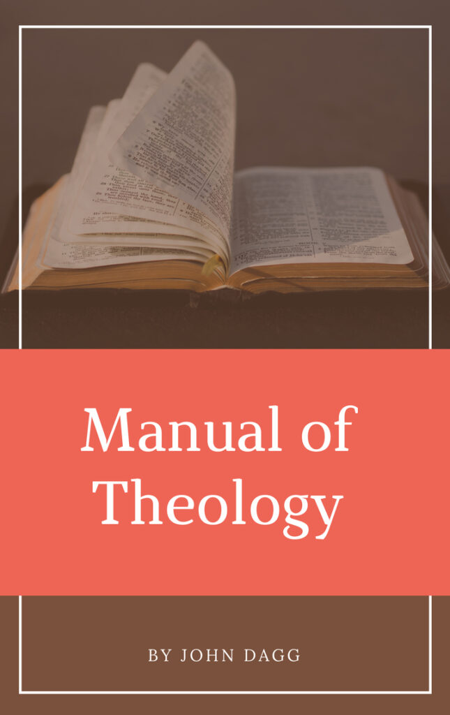 Dagg's Work, Manual of Theology is a full-fledged systematic theology from a Reformed perspective. He was Baptist.