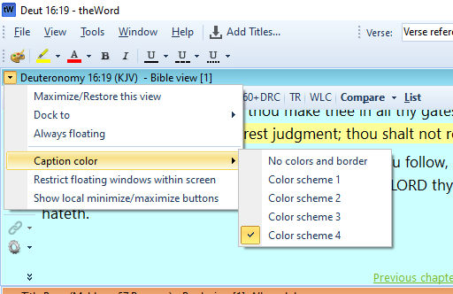 theword tutorial changing the menu bar colors